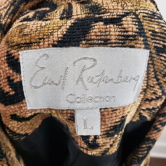 Vintage Emil Rutenberg Collection Brown & Black Paisley Tapestry Full Zip Vest L - Picture 13 of 15